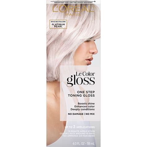 Loreal toning gloss - Description. Introducing Le Secret to keep your hair color looking gorgeous and glossy. Enhance tone, boost shine and deeply condition, in 1 step. Hair is left looking unbelievably healthy, with a fresh hint of color. Suitable for all hair types and textures, color-treated or natural hair. No mixing and no gloves needed, in shower toning gloss ...
